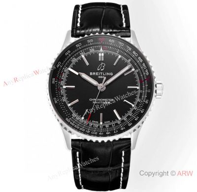 Swiss Grade A Copy Breitling Navitimer New 41 TW 2824 Watch Black Alligator Leather